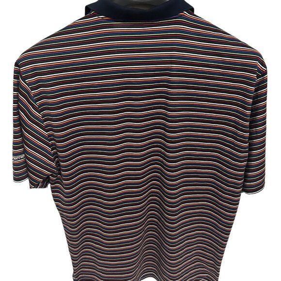 Fairway & Greene Polo Golf Shirt Men's Size Large Blue Striped Logo - Picture 6 of 6